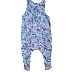 Camel Print Sleeveless Romper